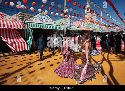 Die Feria de Abril in Sevilla, Spanien. Stockfoto