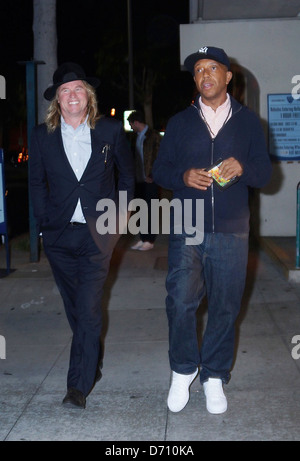 Val Kilmer und Russell Simmons Prominente besuchen die Urs Fischer: Betten & Problem Gemälde Ausstellung in der Gagosian Gallery Stockfoto