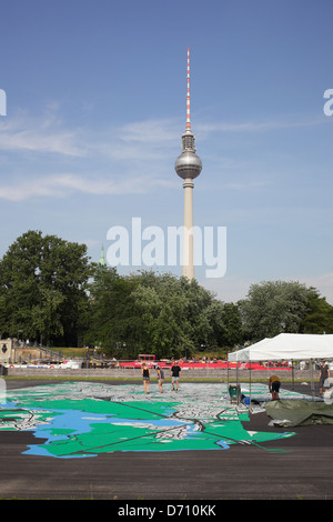 Berlin, Deutschland, der größten Lackierungen, begehbaren Karte Stockfoto