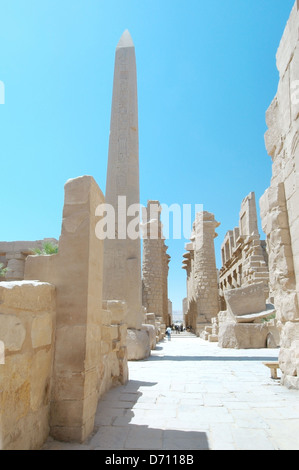 Obelisk, Karnak Temple Complex, UNESCO-Weltkulturerbe, Theben, Luxor, Luxor Governorate, Ägypten, Afrika Stockfoto