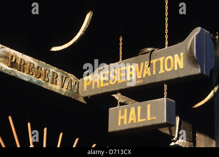 Elk283-1759 Louisiana, New Orleans, French Quarter, Vieux Carre Preservation Hall, unterzeichnen Stockfoto