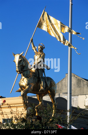 Elk283-1830v-Louisiana, New Orleans, French Quarter, Vieux Carre, Joan of Arc statue Stockfoto