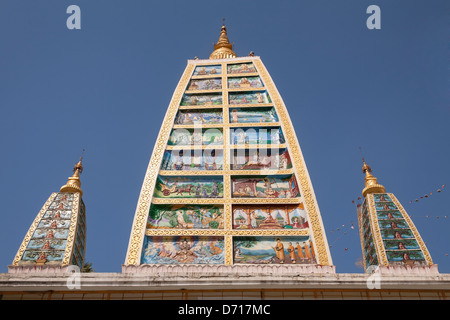 Nachbau des Mahabodhi Paya, zur Shwedagon-Pagode, Yangon (Rangoon), Myanmar, (Burma) Stockfoto