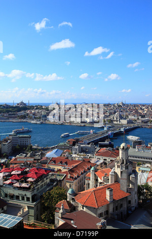 Blick vom Galata Turm, Istanbul, Türkei Stockfoto