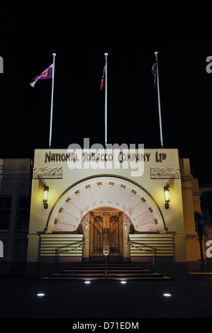 Nationalen Tobacco Company building, eines Napiers Art-deco-Highlights, 1933 erbaut. 1 Ossian Street, Napier, Neuseeland Stockfoto