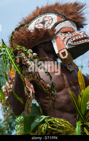 Melanesische willkommen Tanz in Neuirland, Papua-Neu-Guinea Stockfoto