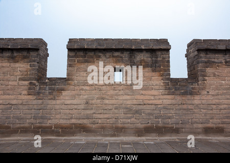 Detail der Stadtmauer um alte Stadt Pingyao, China Stockfoto