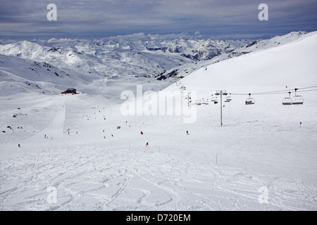 Typische Reise Art Foto aus einem Skiurlaub in den französischen Alpen Stockfoto