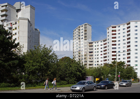 Berlin, Deutschland, Wohnhochhaeuser im Siedlungsgebiet Maerkisches Stockfoto