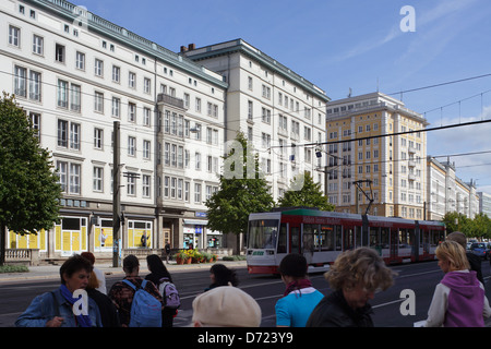 Magdeburg, Deutschland, Wohngebäude in der Ernst-Reuter-Allee Center Magdeburg Stockfoto