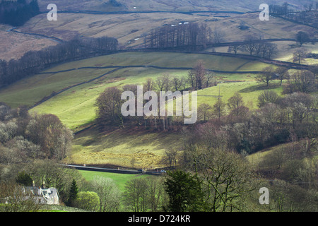 Ländlichen Tal im Lake District in der Nähe von Troutbeck Vorfrühling. Stockfoto