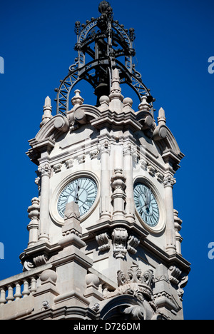 Ayuntamiento de Valencia, Torre del reloj Stockfoto