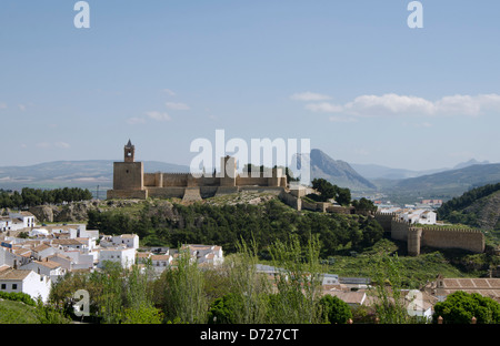 Die Alcazaba, maurische Festung, Burg, Antequera, Provinz Málaga, Andalusien, Spanien. Stockfoto