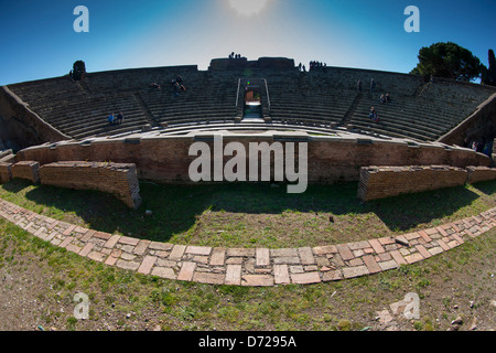 Das Amphitheater in Ostia Antica Stockfoto