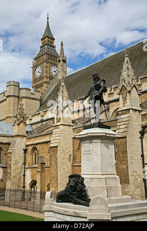 Oliver Cromwell Statue am britischen Parlamentsgebäude Stockfoto