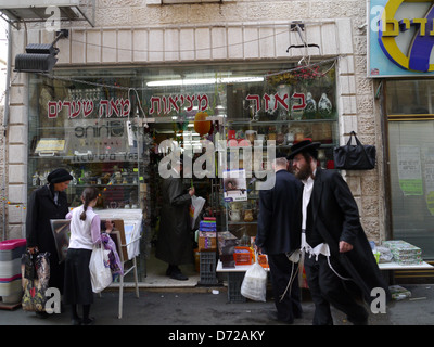 Meah Shearim, chassidischen ultra-orthodoxen jüdischen Viertel von Jerusalem Stockfoto