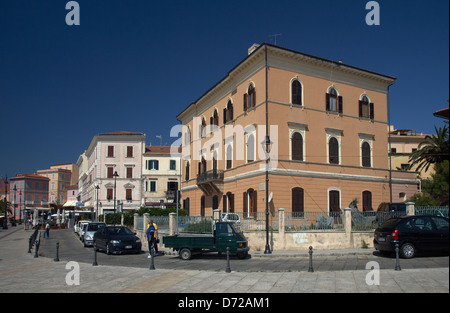 La Maddalena, Italien, prächtige Kathedrale historische Stadthäuser im Zentrum Stockfoto