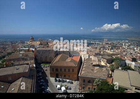 Cagliari, Italien, Blick von der Torre di San Pancrazio im südlichen Bezirk von Cagliari Stockfoto