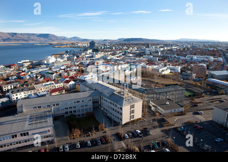 Luftaufnahme von Reykjavik, Island Stockfoto