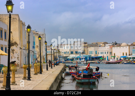 Alte Stadtmauer in den Hafen, Bizerte, Tunesien Stockfoto