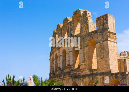 Römische Amphitheater, die drittgrößte in der Welt, UNESCO-Weltkulturerbe, El Jem, Tunesien Stockfoto