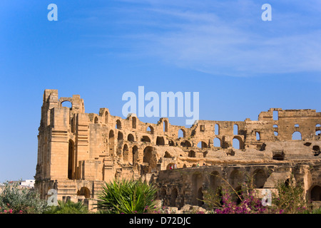 Römische Amphitheater, die drittgrößte in der Welt, UNESCO-Weltkulturerbe, El Jem, Tunesien Stockfoto