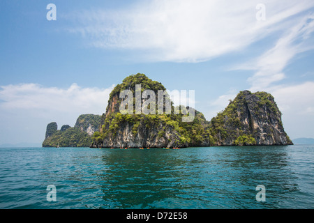 Abenteuer-Tourismus auf Koh Hong Strand in Krabi, Thailand Stockfoto