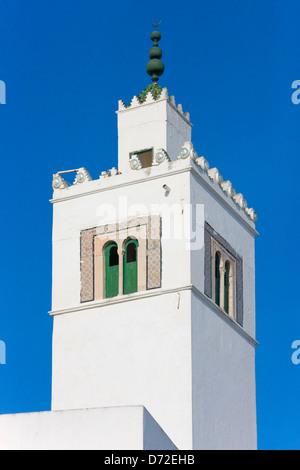 Minarett, Sidi Bou Said, Tunis, Tunesien Stockfoto