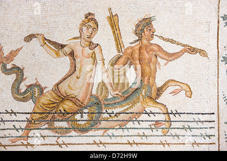 Mosaik in El Djem Museum, Tunesien Stockfoto