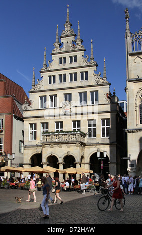 Münster, das Rathaus auf dem Hauptmarkt Stockfoto