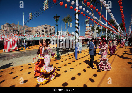 Feria de Abril, Sevilla, Spanien. Stockfoto