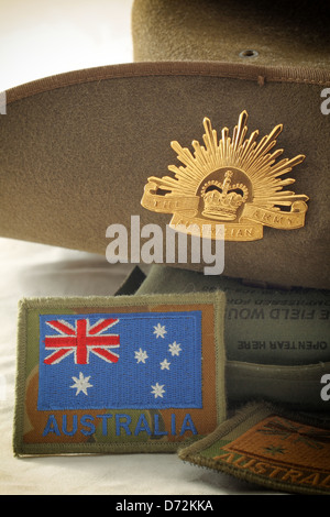 Eine australische Armee Schlapphut. Stockfoto