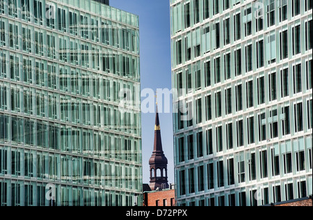 Spiegel-Verlag Gebäude, Ericus-Contor und St. Katharinenkirche Hamburg, Deutschland, Europa Stockfoto