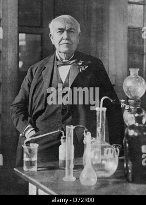 Thomas Edison Alva Erfinder Glühbirne Kamera Phonographen Stockfoto