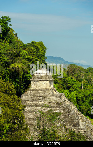Blick auf den Tempel der Inschriften in Palenque, Mexiko Stockfoto