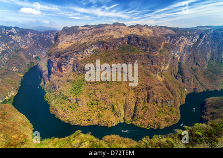 Blick von oben der Sumidero Canyon in Chiapas, Mexiko Stockfoto