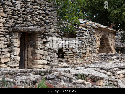 Gordes, Frankreich, Steinhuetten der Open Air Museum-Le Village des Bories- Stockfoto