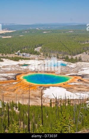 Die weltberühmten Grand Prismatic Spring, Yellowstone National Park Stockfoto