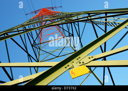 Hochspannungs-Mast, net Entfernung, Energie-Wende Stockfoto