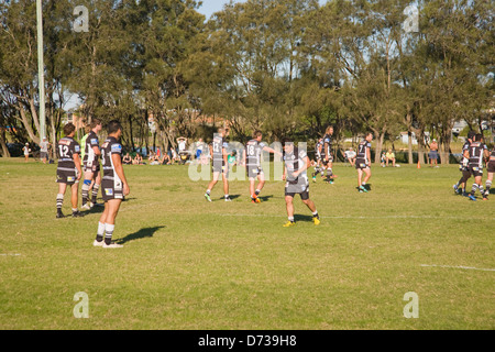 australische junior League Rugby-Spiel Stockfoto