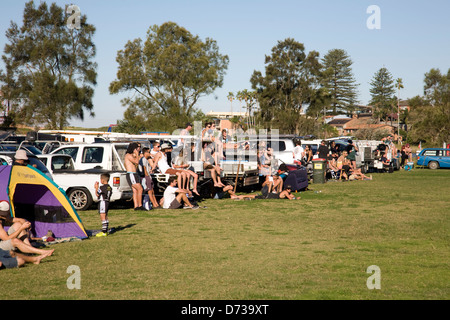 Zuschauern ein australischer Rugby-League-Spiel Stockfoto