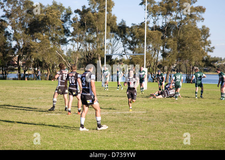 australische junior League Rugby-Spiel Stockfoto