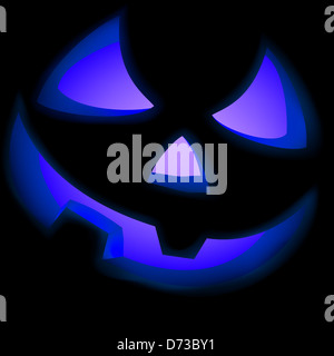 Jack O Lantern Kürbis beleuchtet grün Stockfoto