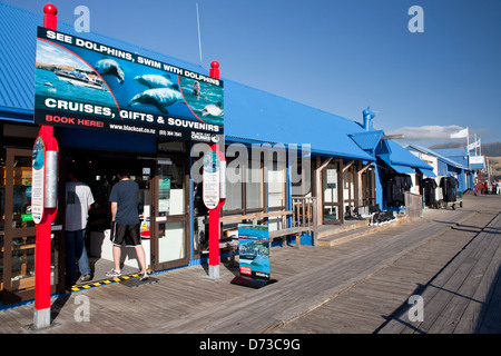 Akaroa Dorf in Banks Peninsula, Südinsel, Neuseeland Stockfoto