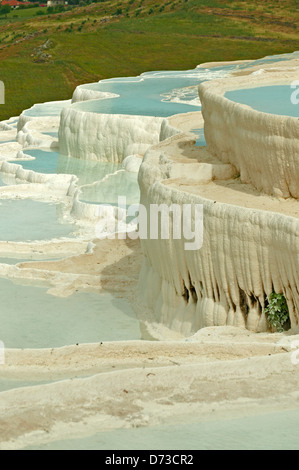 Travertin in Pamukkale, Denizli, Türkei Stockfoto