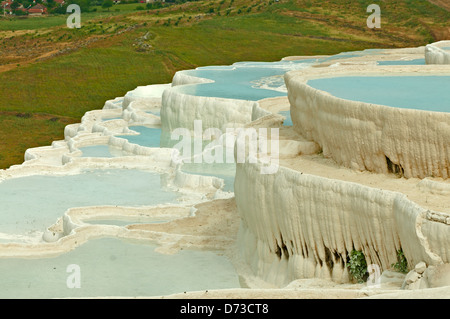 Travertin in Pamukkale, Denizli, Türkei Stockfoto