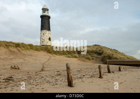 Spurn Point Kopf Sand Spieß Yorkshire Rumpf Leuchtturm Lifeboat Station RSPB lange Ostufer Drift Erosion zerbrechliche Ökologie Natur Stockfoto