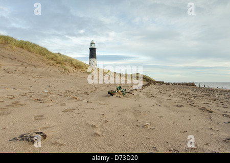 Spurn Point Kopf Sand Spieß Yorkshire Rumpf Leuchtturm Lifeboat Station RSPB lange Ostufer Drift Erosion zerbrechliche Ökologie Natur Stockfoto