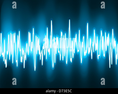 Oszillierende Schallwellen leuchten Licht Stockfoto