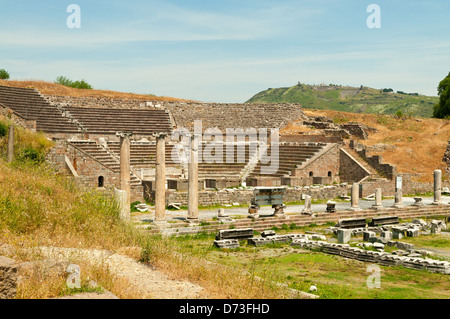 Römisches Theater, Asclepion, Bergama, Anatolien, Türkei Stockfoto